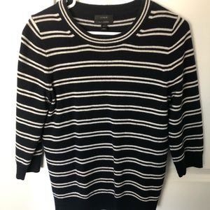 Cashmere JCrew sweater - navy and cream stripes